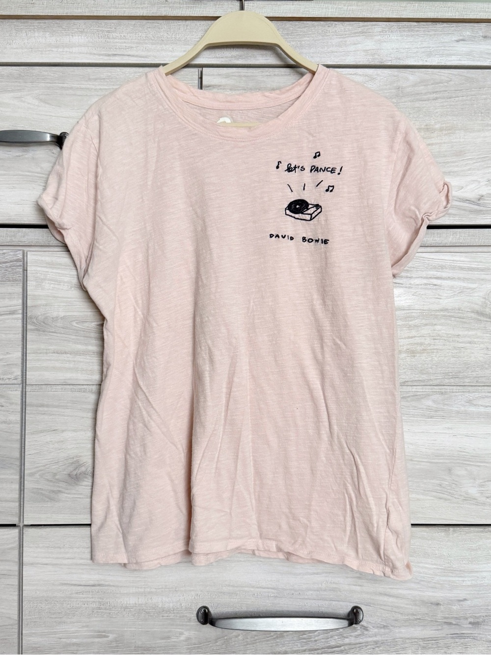 Lucky Brand David Bowie Let’s Dance Tee Pale Pink Size Small